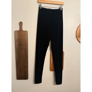 Commando Black Stretch Perfect Control High Rise Velvet Leggings Size Medium